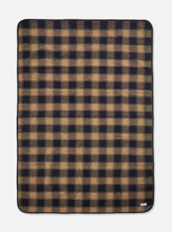 Store Blanket In Navy Mix Wool Fleece Men Accessories.