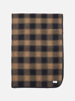 Store Blanket In Navy Mix Wool Fleece Men Accessories.