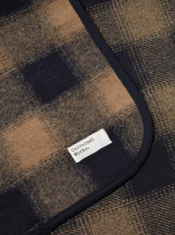 Store Blanket In Navy Mix Wool Fleece Men Accessories.