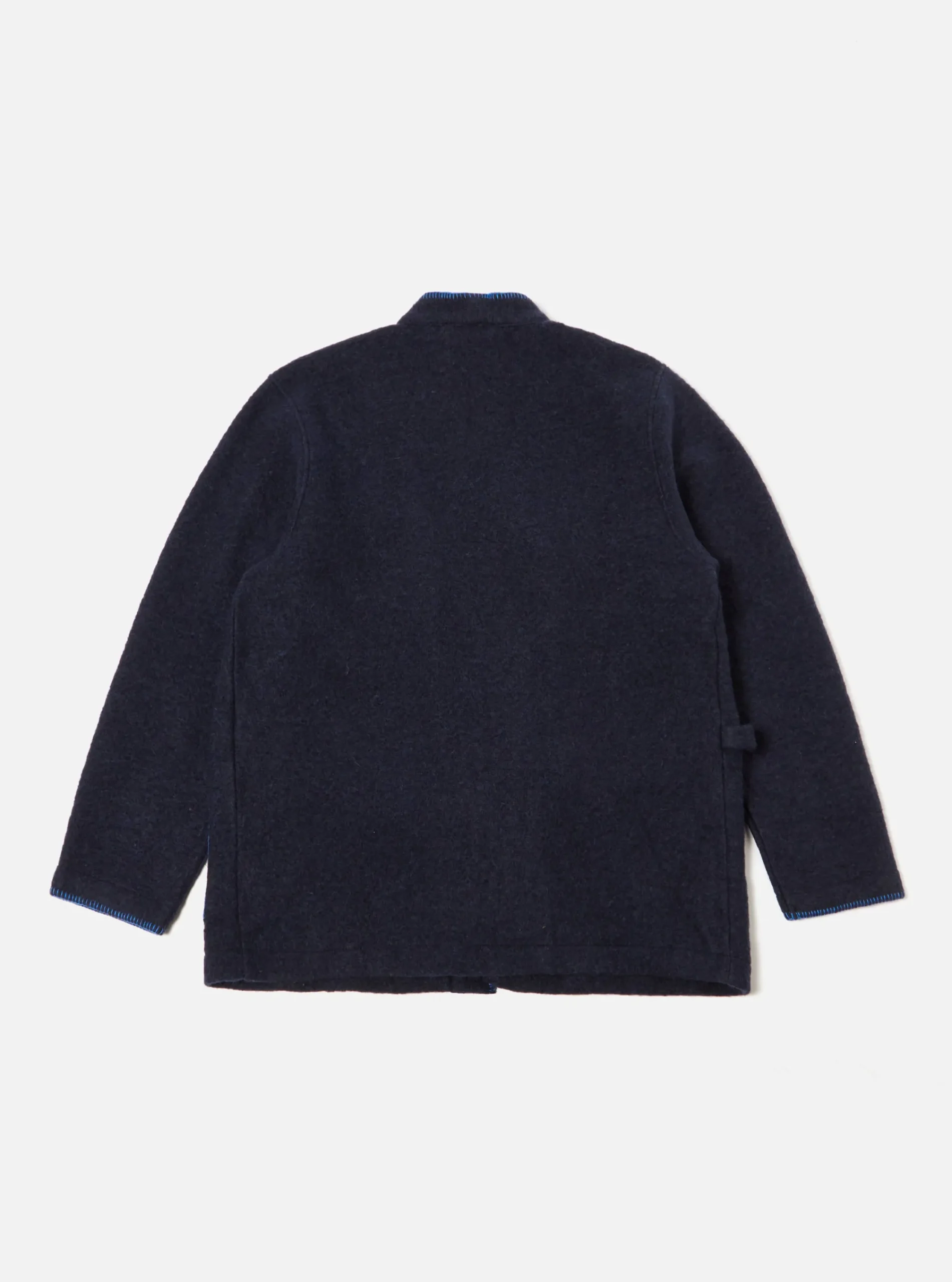 Best Blanket Kyoto Work Jacket In Navy Studio Wool Mix Men Fleece.