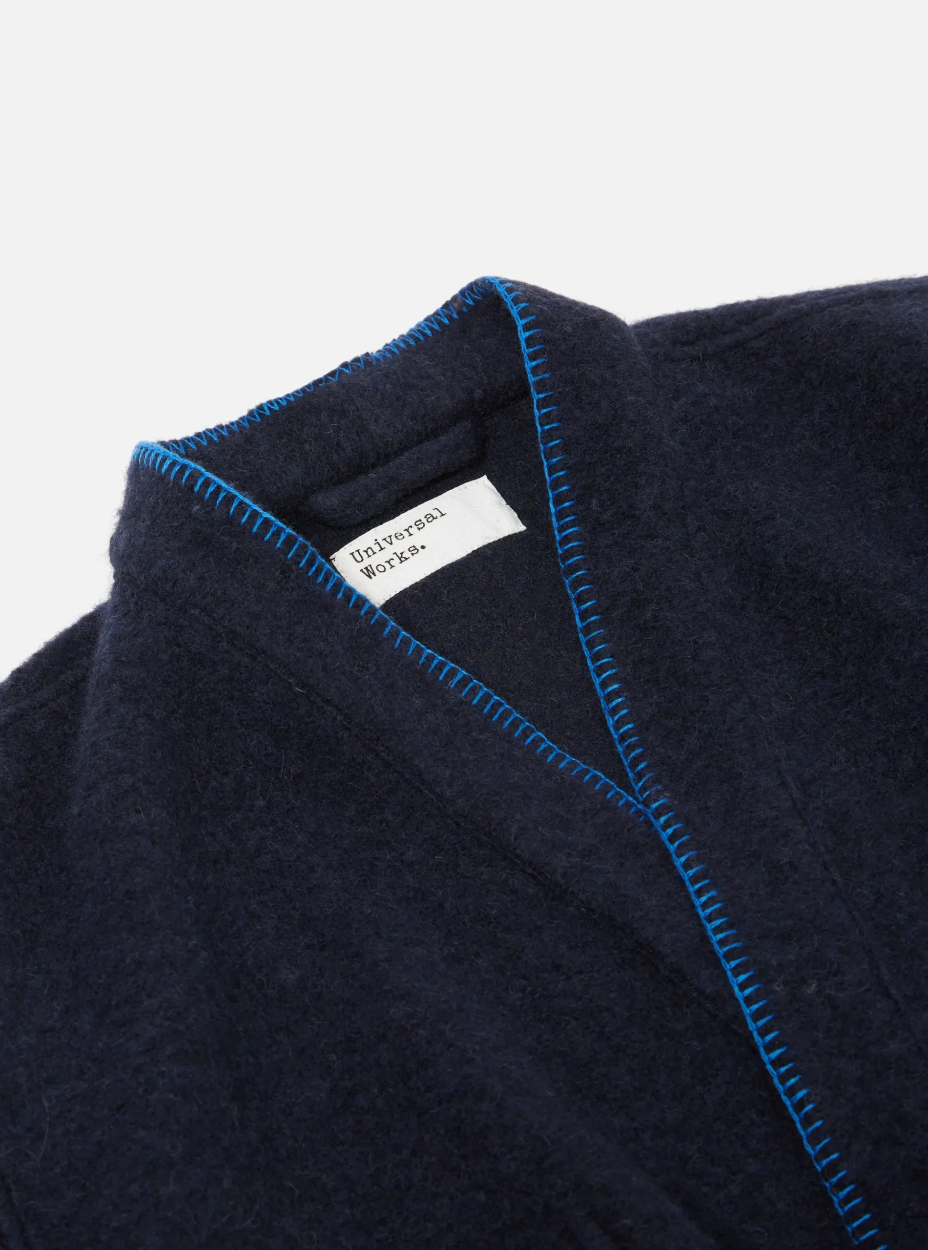 Best Blanket Kyoto Work Jacket In Navy Studio Wool Mix Men Fleece.