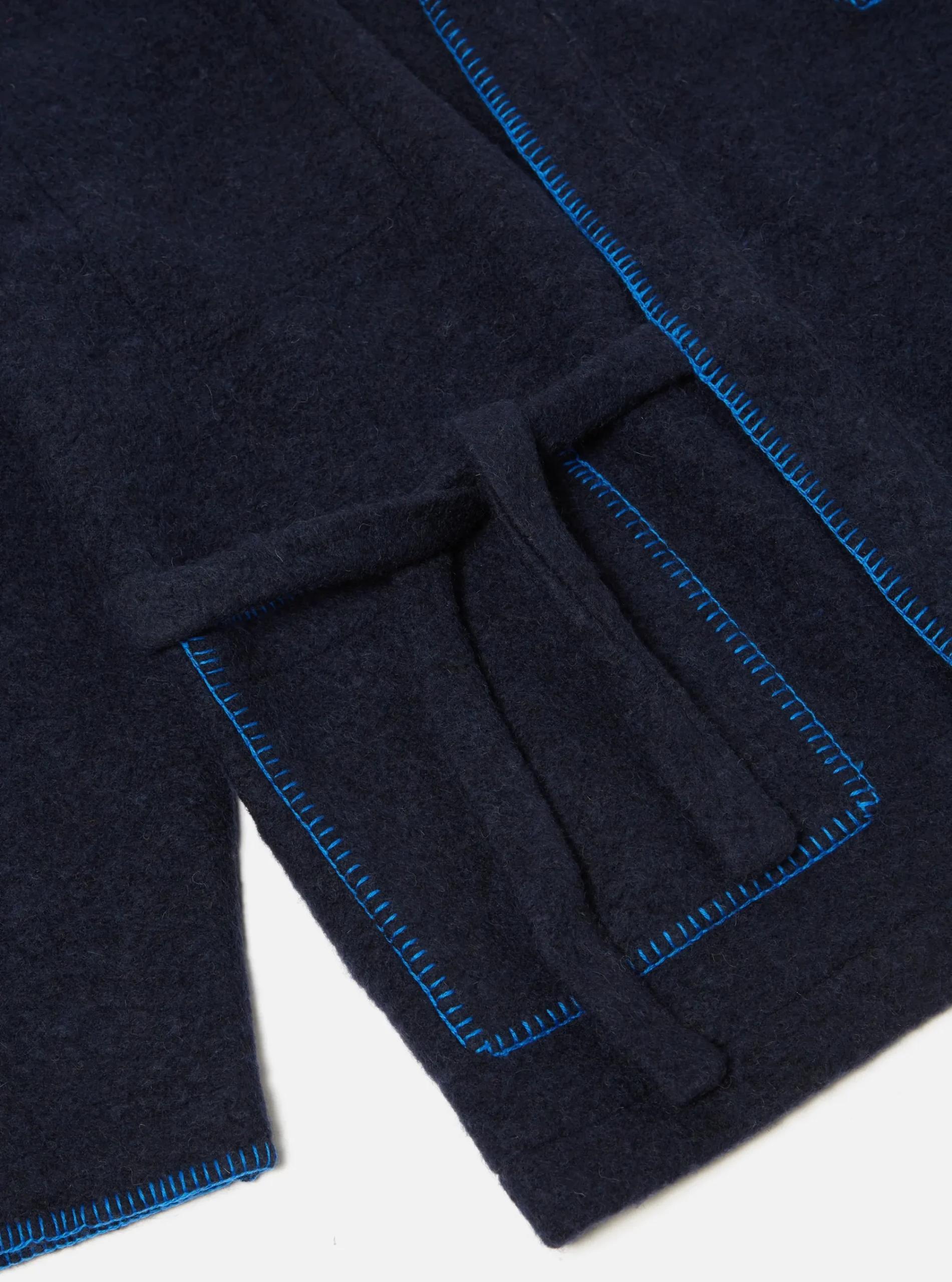 Best Blanket Kyoto Work Jacket In Navy Studio Wool Mix Men Fleece.