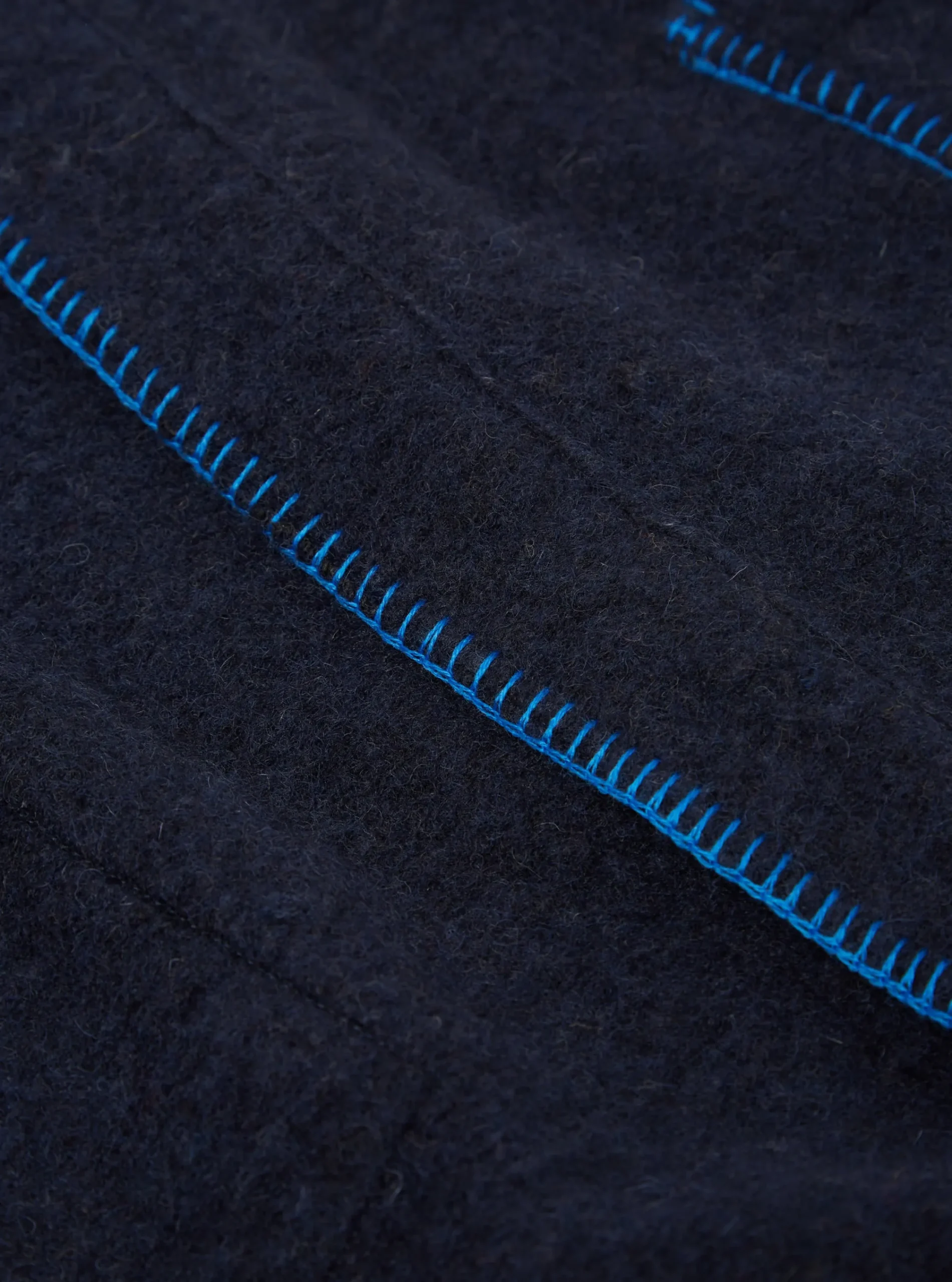 Best Blanket Kyoto Work Jacket In Navy Studio Wool Mix Men Fleece.