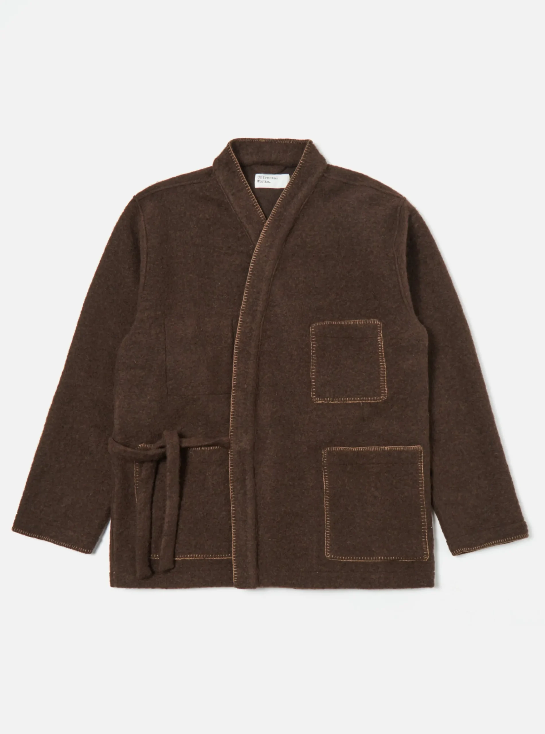 Best Blanket Kyoto Work Jacket In Brown Studio Wool Mix Men Fleece.