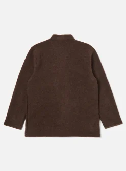 Best Blanket Kyoto Work Jacket In Brown Studio Wool Mix Men Fleece.