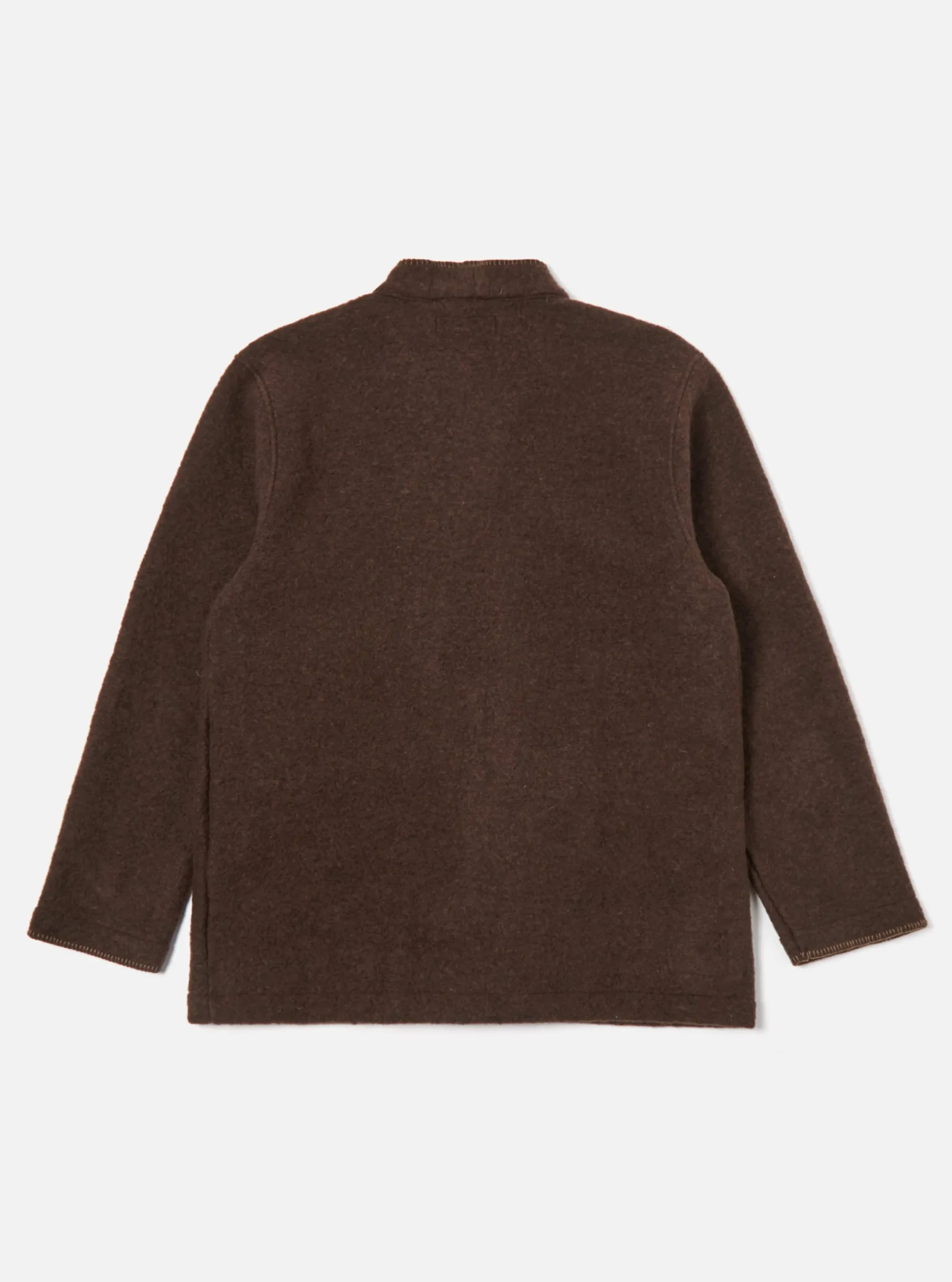 Best Blanket Kyoto Work Jacket In Brown Studio Wool Mix Men Fleece.