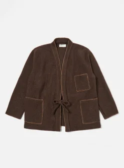 Best Blanket Kyoto Work Jacket In Brown Studio Wool Mix Men Fleece.