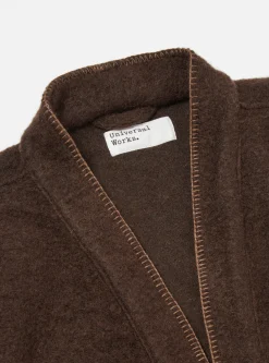 Best Blanket Kyoto Work Jacket In Brown Studio Wool Mix Men Fleece.