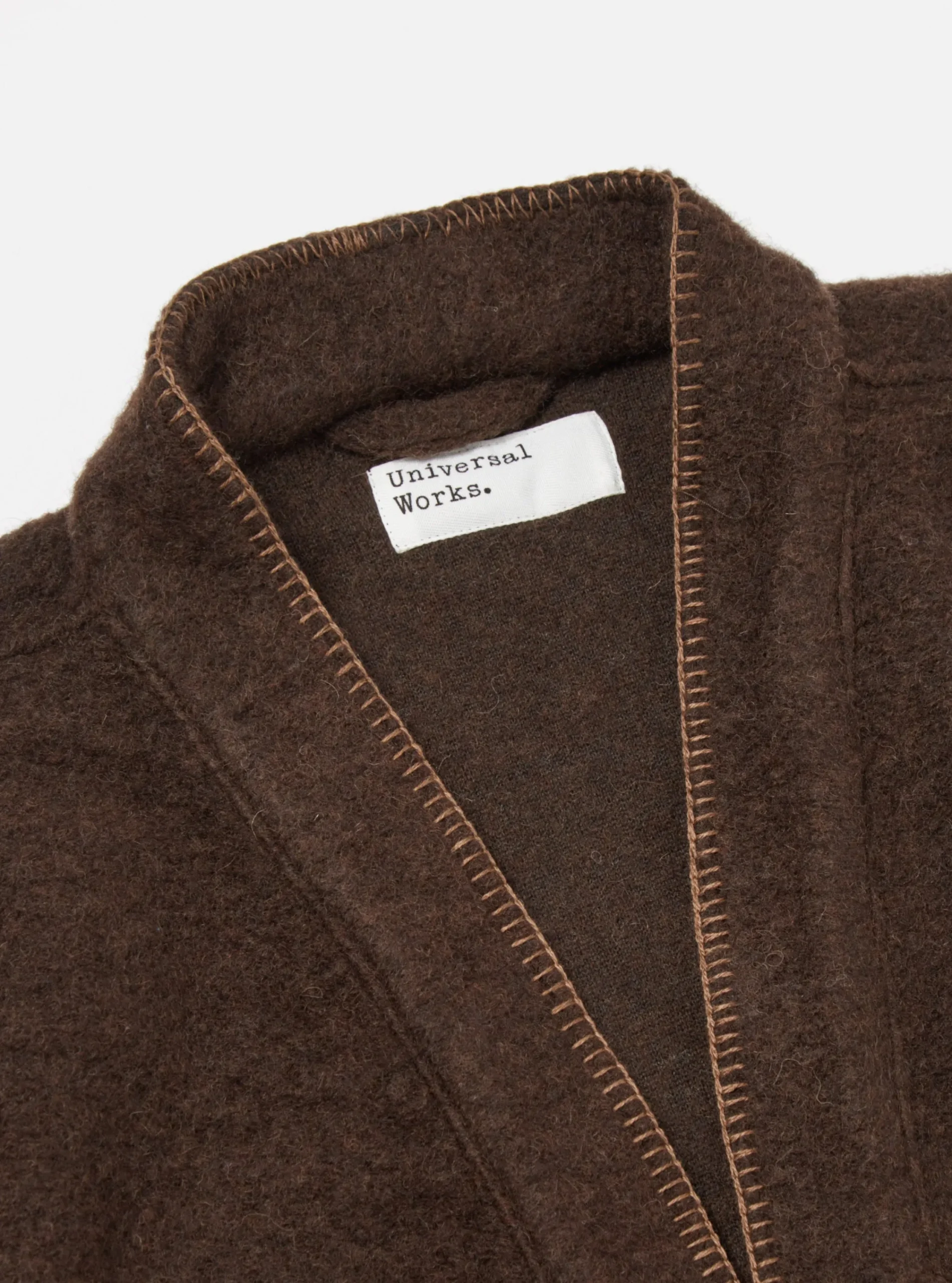 Best Blanket Kyoto Work Jacket In Brown Studio Wool Mix Men Fleece.