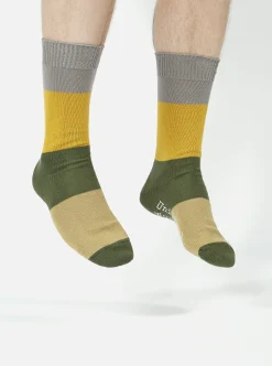 Cheap Bold Stripe Sock In Grey/Gold Cotton Men Underwear & Socks.