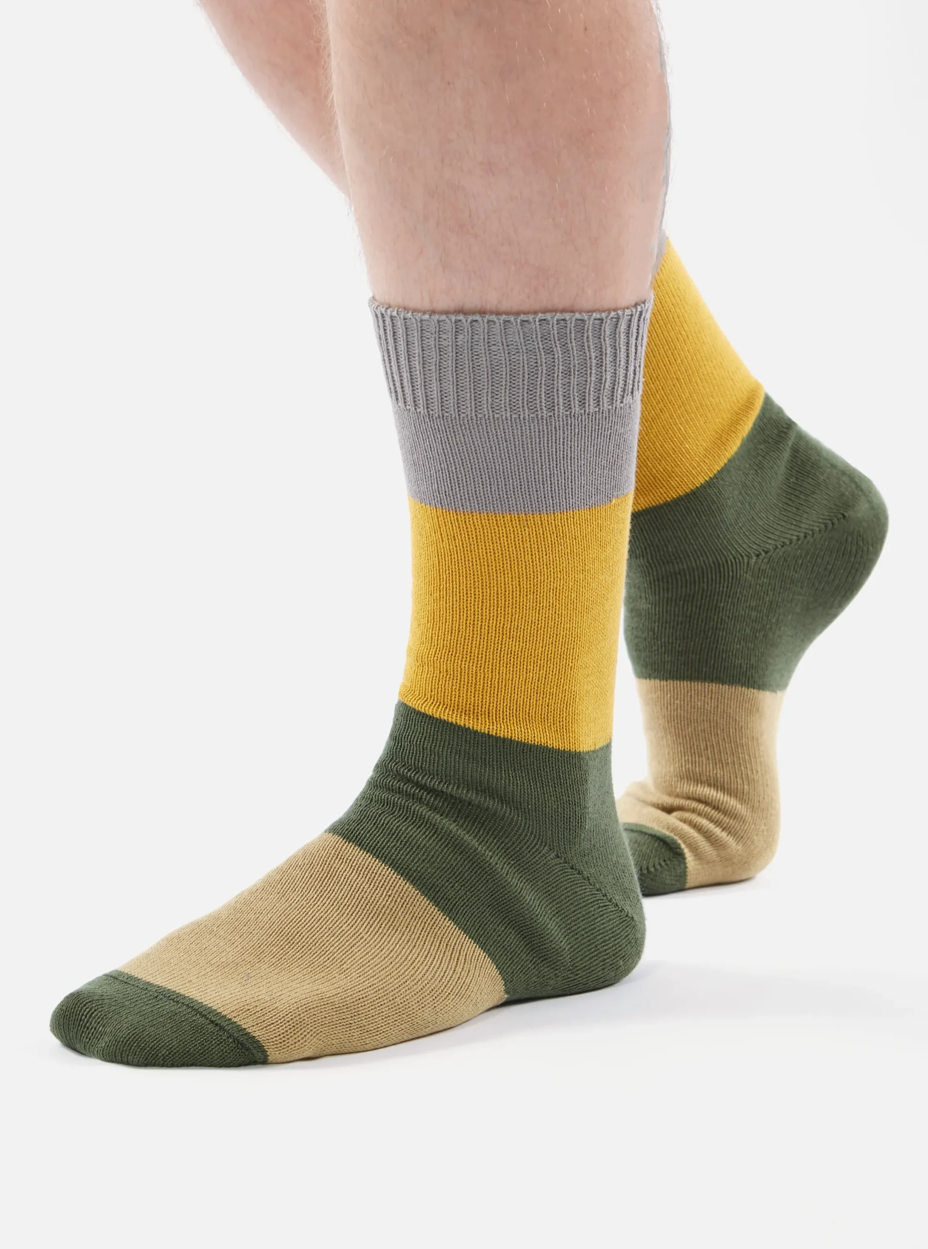Cheap Bold Stripe Sock In Grey/Gold Cotton Men Underwear & Socks.