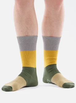 Cheap Bold Stripe Sock In Grey/Gold Cotton Men Underwear & Socks.