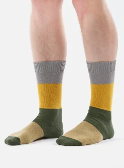 Cheap Bold Stripe Sock In Grey/Gold Cotton Men Underwear & Socks.