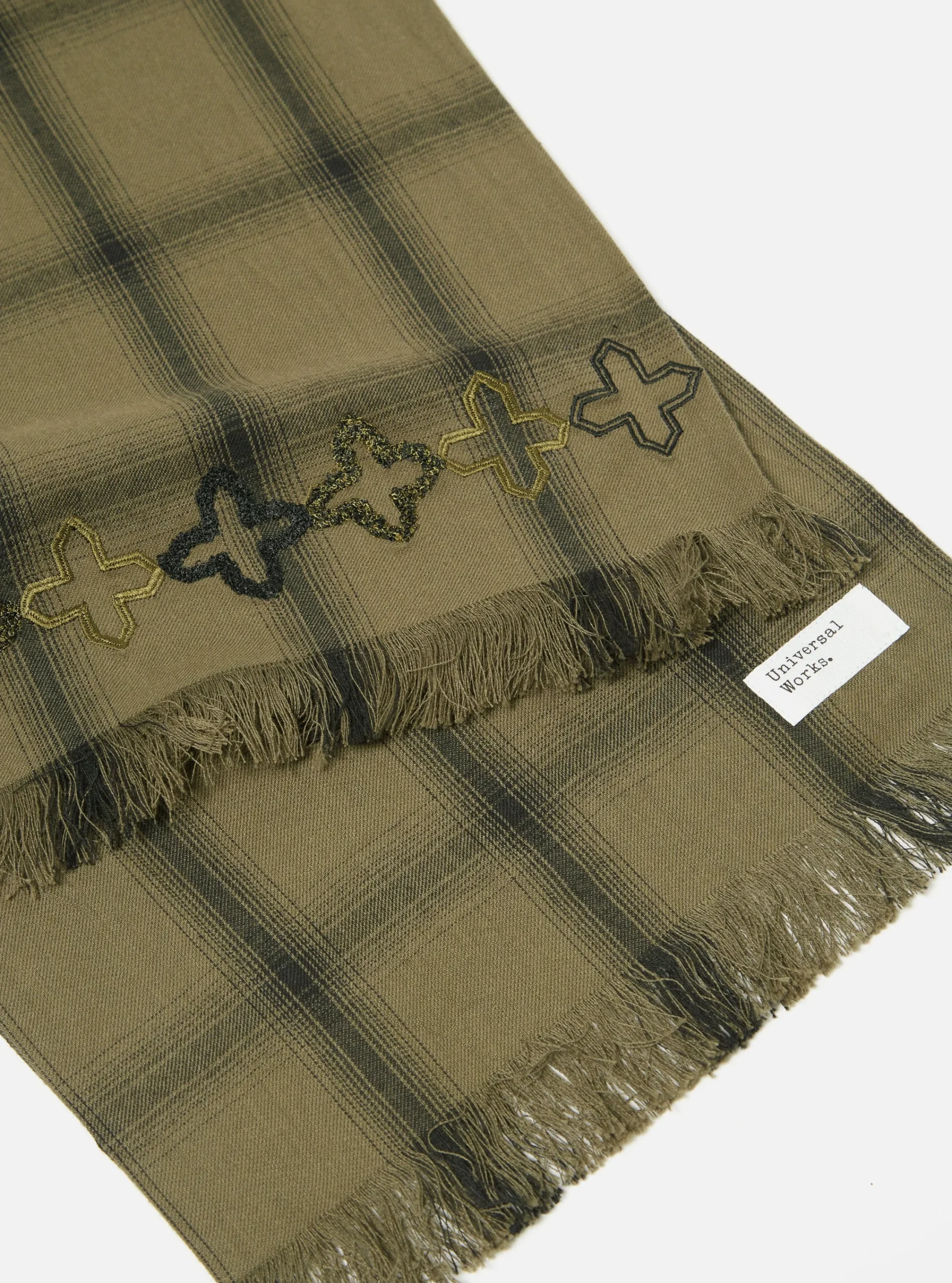 Clearance Border Scarf In Olive Shadow Check Men Accessories.