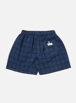 Fashion Boxer Short In Blue Check Men Nightwear.