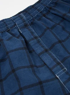 Fashion Boxer Short In Blue Check Men Nightwear.