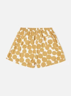 Online Boxer Short In Gold Dot Print Poplin Men Underwear & Socks.