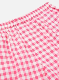 Hot Boxer Short In Pink Checked Seersucker Men Underwear & Socks.