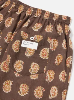 Fashion Boxer Short In Light Brown Kalamkari Print Men Underwear & Socks.