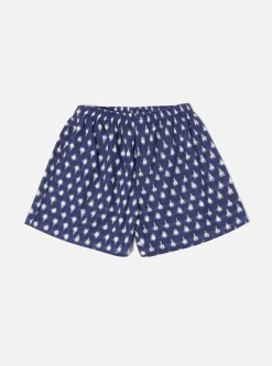 Clearance Boxer Short In Indigo Vintage Double Ikat Men Underwear & Socks.