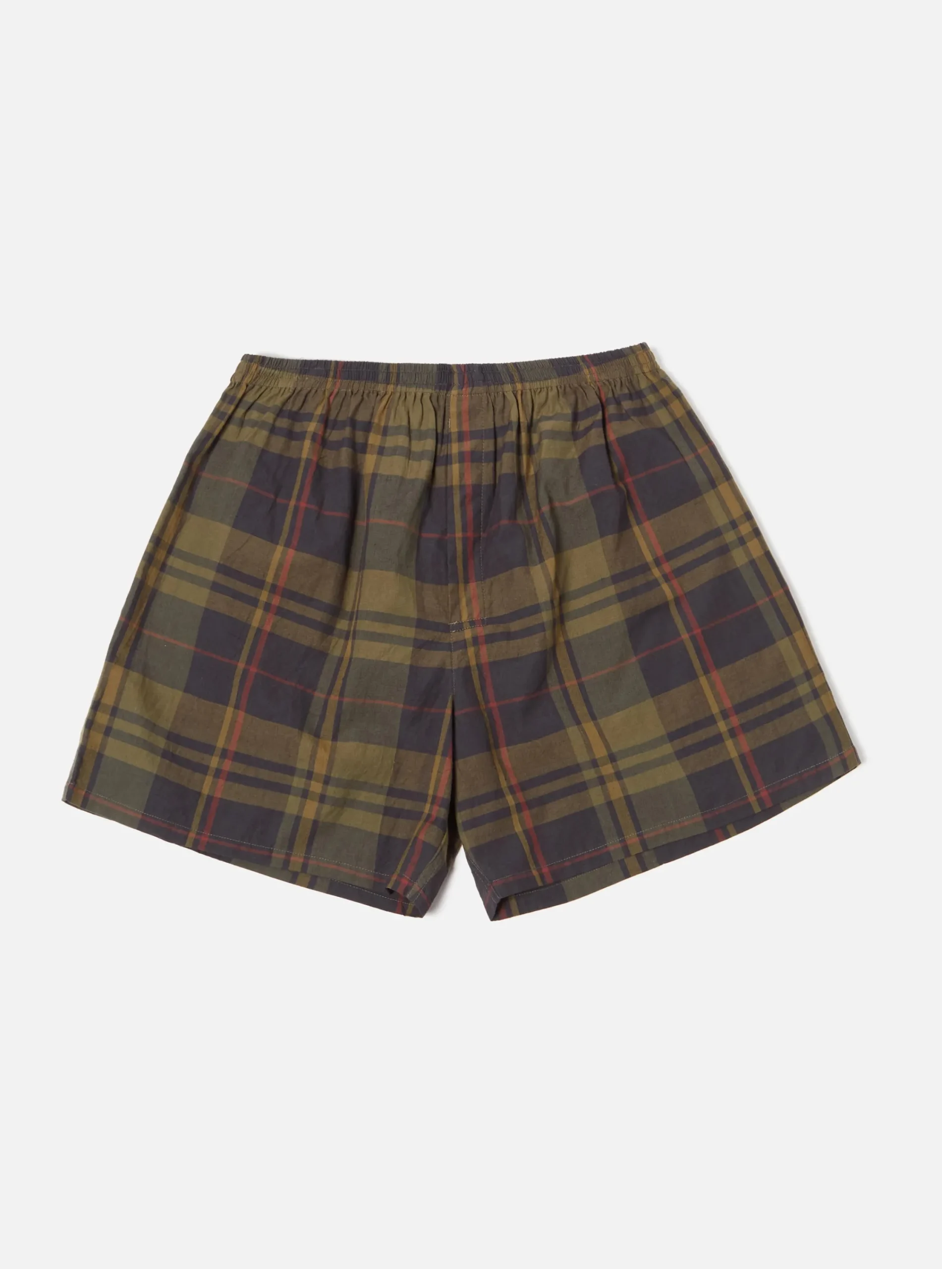 Clearance Boxer Short In Olive Tonal Check Men Underwear & Socks.
