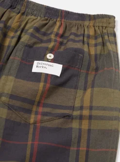 Clearance Boxer Short In Olive Tonal Check Men Underwear & Socks.