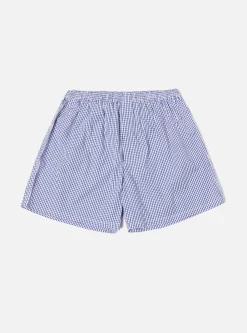 New Boxer Short In Blue Gingham Check Men Nightwear.