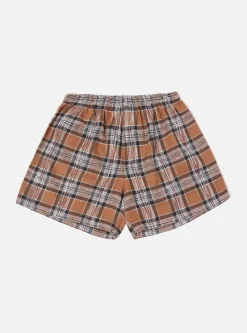 Sale Boxer Short In Brown Ikat Twill Check Men Nightwear.