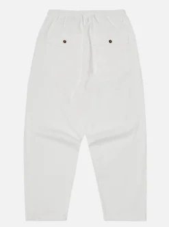 Shop Braga Pant In Ecru Italian Herringbone Cotton Men Trousers.