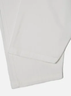 Shop Braga Pant In Ecru Italian Herringbone Cotton Men Trousers.