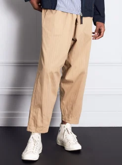 Flash Sale Braga Pant In Sand Italian Herringbone Cotton Men Trousers.