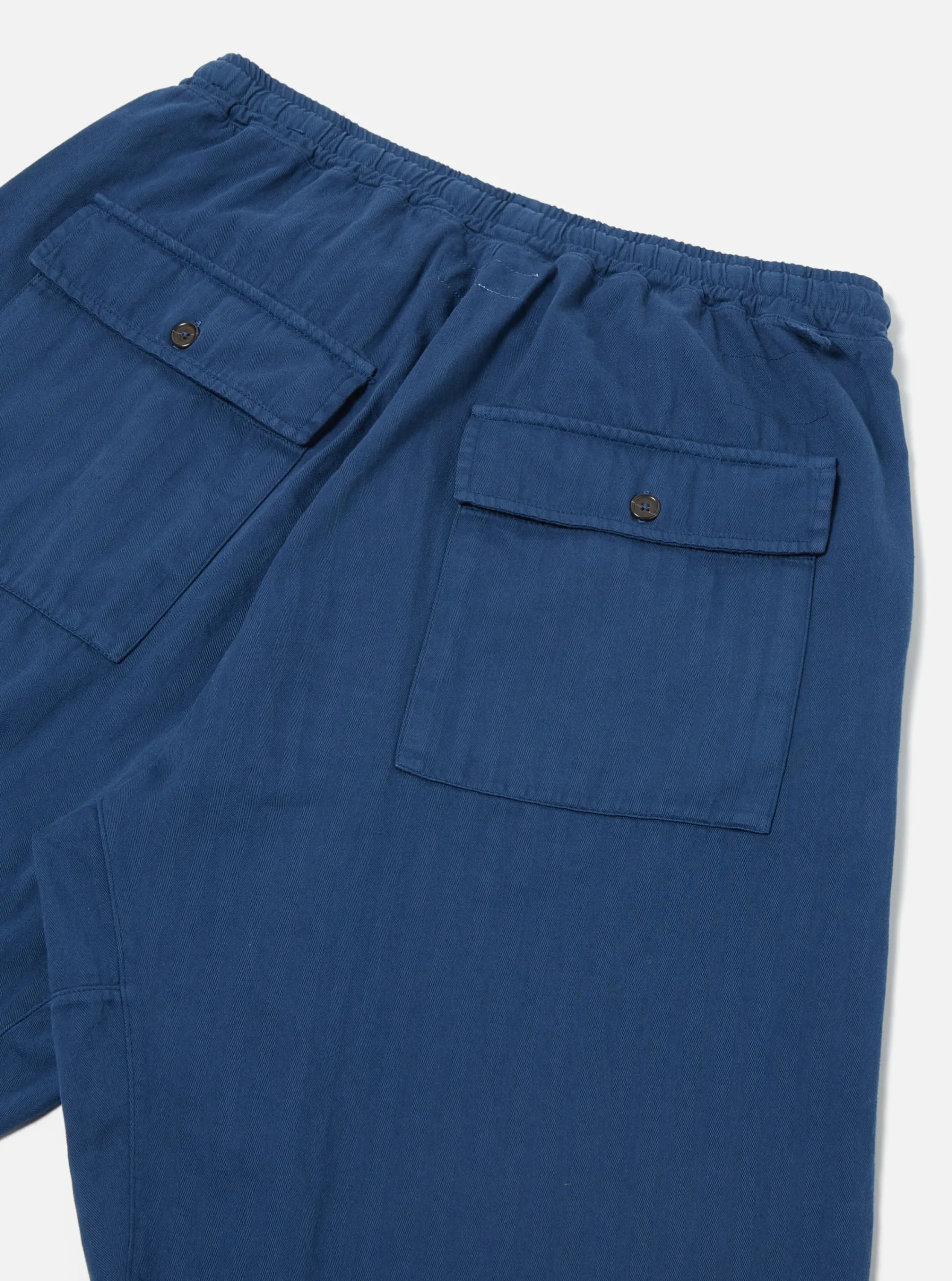 Cheap Braga Pant In Washed Navy Italian Herringbone Cotton Men Trousers.