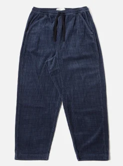 Fashion Braga Pant In Navy Houndstooth Cord Men Trousers.