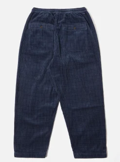 Fashion Braga Pant In Navy Houndstooth Cord Men Trousers.