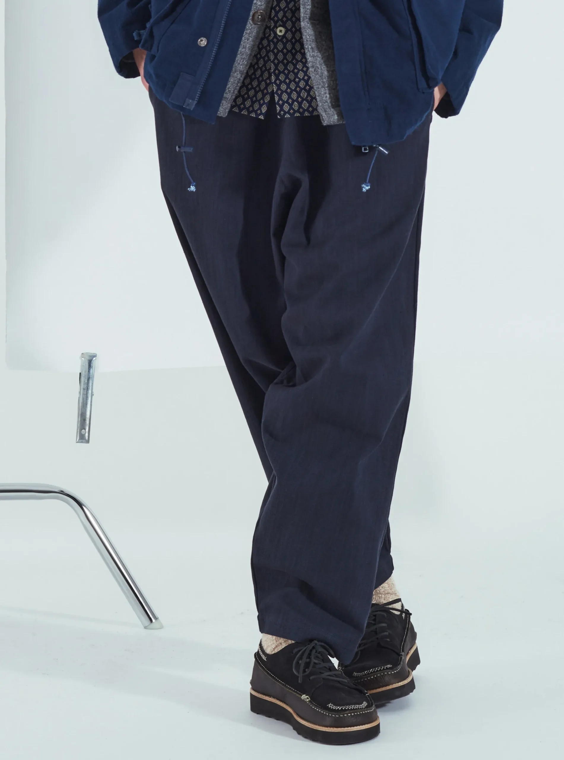 Clearance Braga Pant In Navy Kyo Cotton Men Trousers.