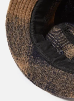 Shop Bucket Hat In Navy Mix Wool Fleece Men Accessories.