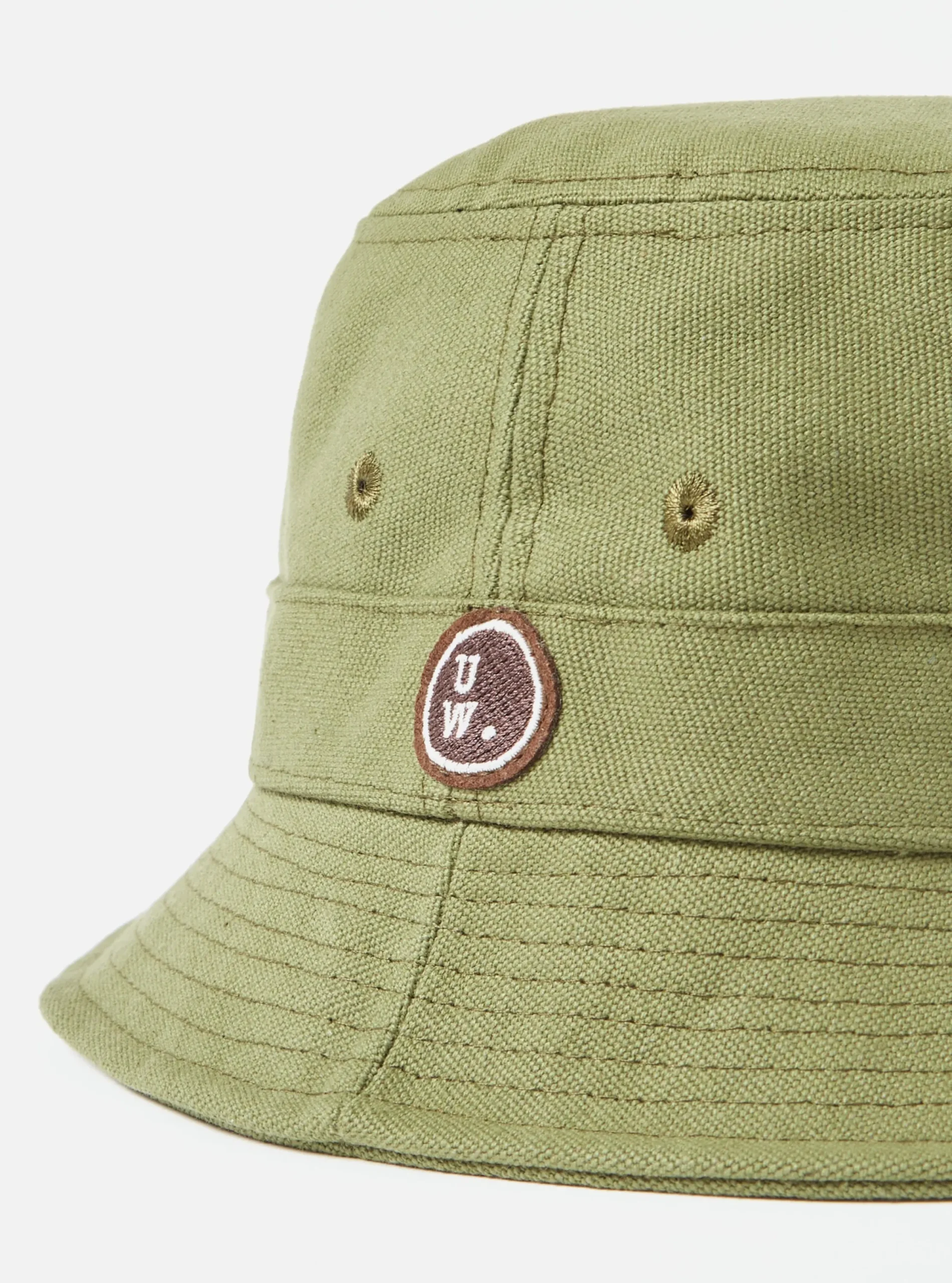 Discount Bucket Hat In Green Canvas Men Accessories.