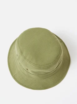 Discount Bucket Hat In Green Canvas Men Accessories.