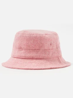 Discount Bucket Hat In Pink Harris Tweed Men Accessories.
