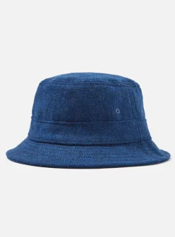 Sale Bucket Hat In Indigo Harris Tweed Men Accessories.