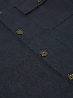 Clearance Cabin Jacket In Navy Kyo Cotton Men Jackets.