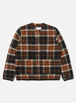 Online Cardigan In Brown British Check Fleece Men Fleece.