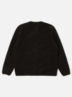 Hot Cardigan In Black Wool Fleece Men Fleece.