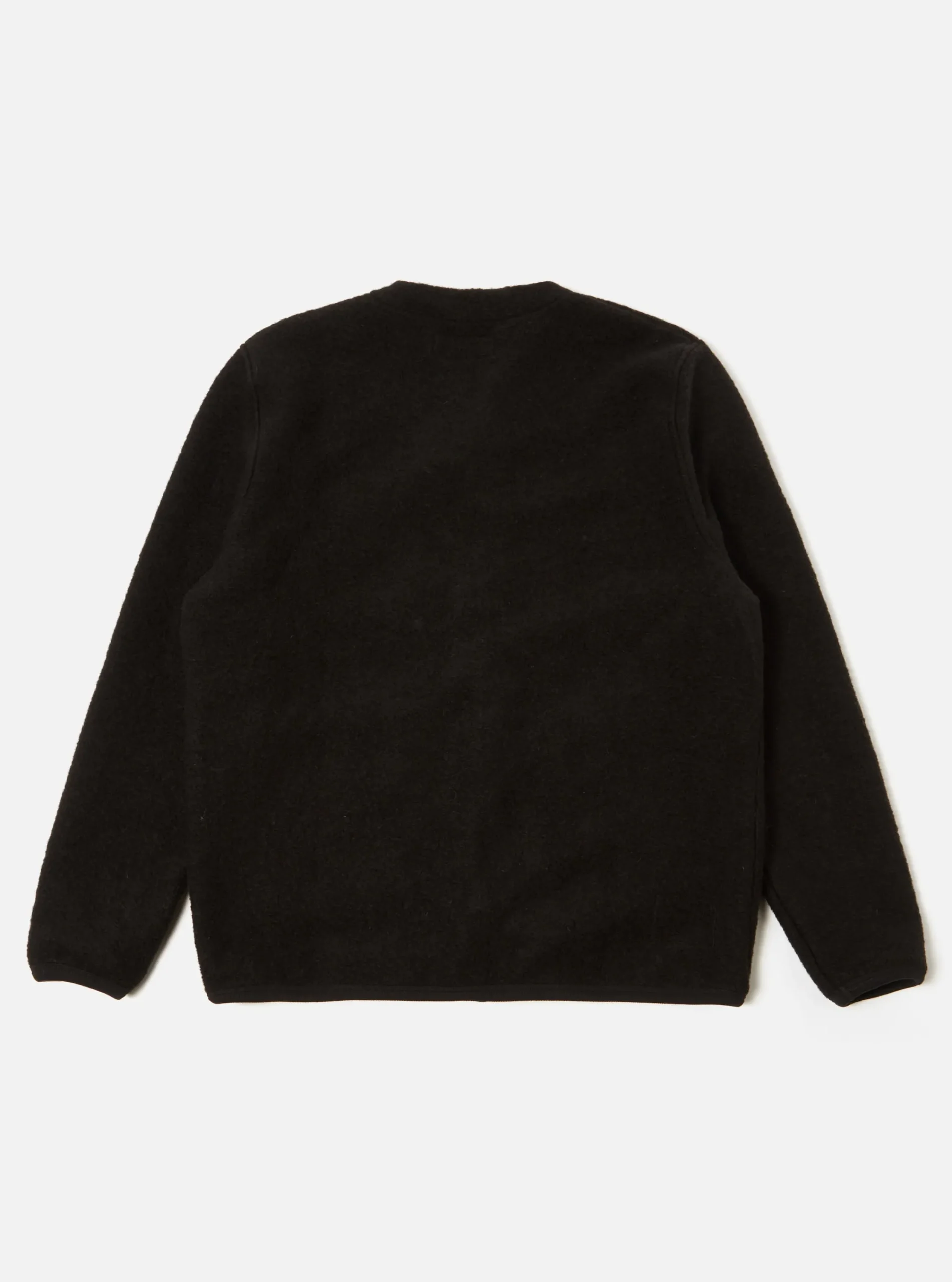 Hot Cardigan In Black Wool Fleece Men Fleece.