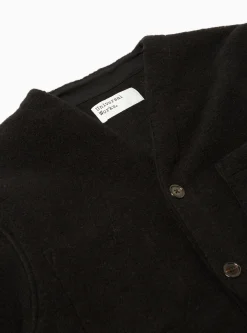 Hot Cardigan In Black Wool Fleece Men Fleece.