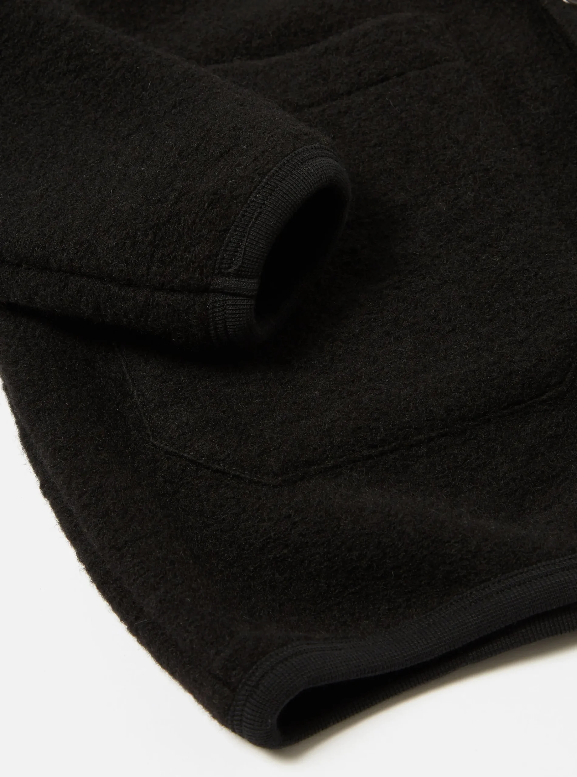 Hot Cardigan In Black Wool Fleece Men Fleece.