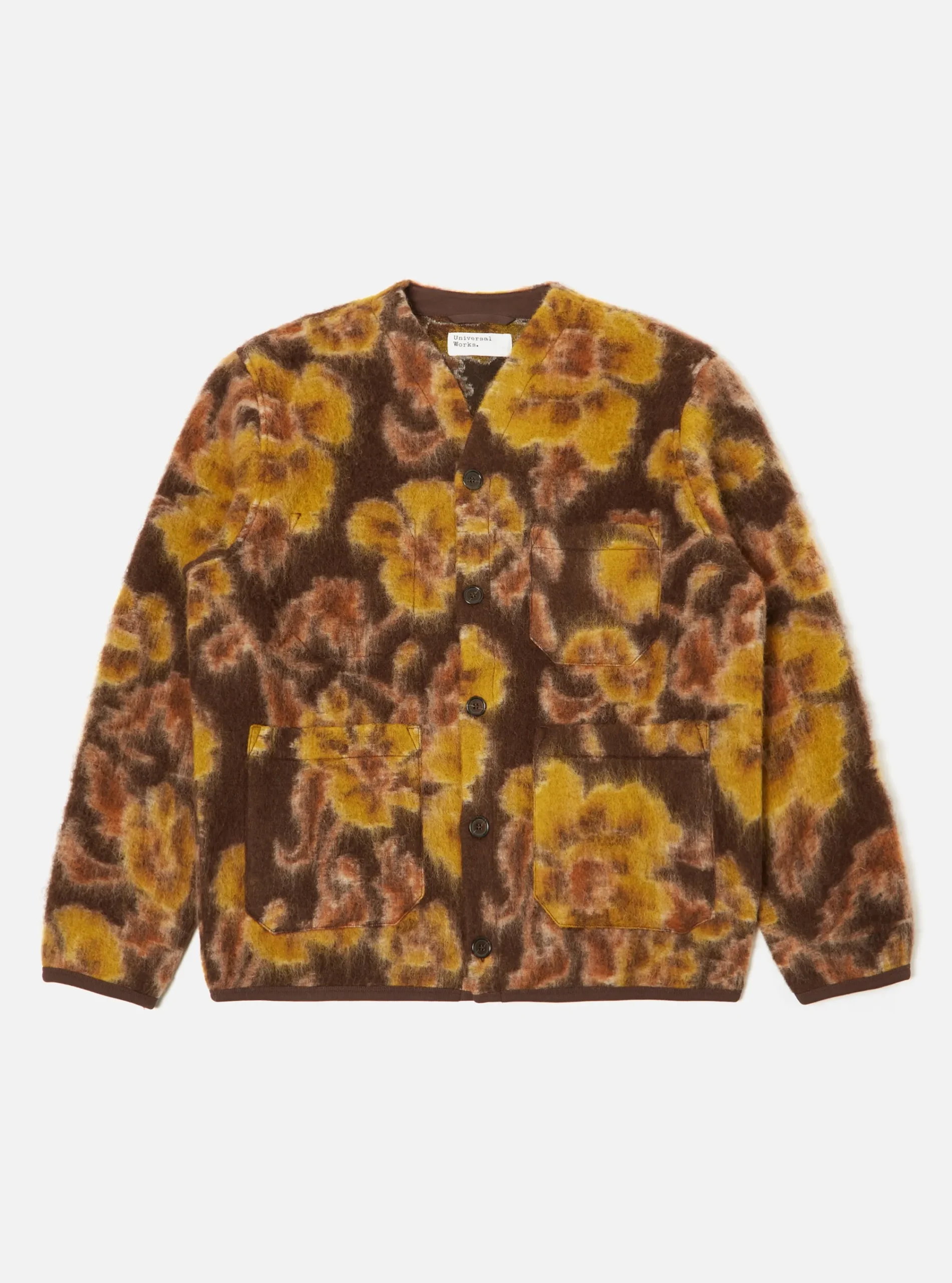 Sale Cardigan In Brown Flower Fleece Men Fleece.