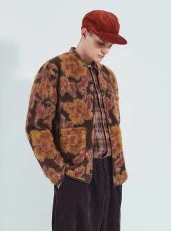 Sale Cardigan In Brown Flower Fleece Men Fleece.