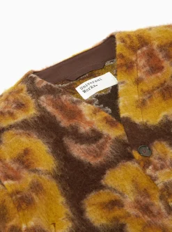 Sale Cardigan In Brown Flower Fleece Men Fleece.