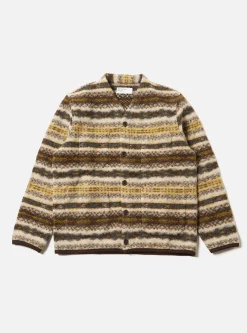 Outlet Cardigan In Fairisle Merino Mix Men Fleece.